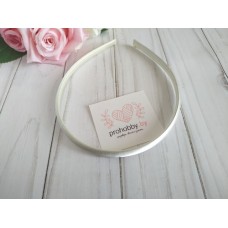 Ободок для волос, пластик в атласе, 1 см, цвет ваниль №53